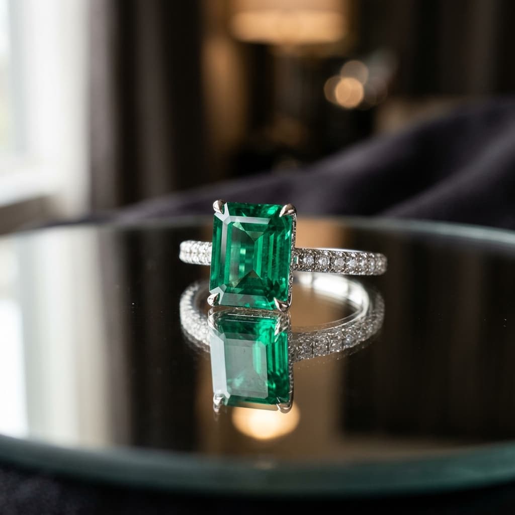 Emerald Solitaire Ring