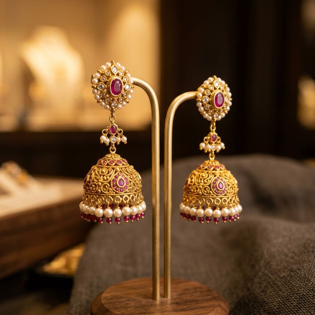 Heritage Gold Ruby Earrings